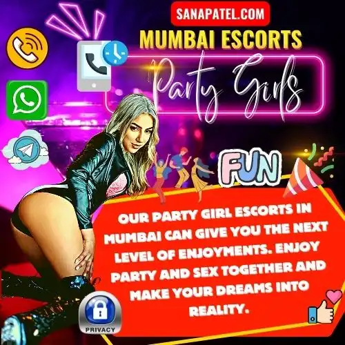 Banner Image of Mumbai Escorts Party Girls. Text in the banner reads,  Our party girl escorts in Mumbai can give you the next level of enjoyments. Enjoy party and sex together and make your dreams into reality. 