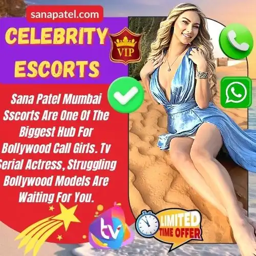Banner image of Mumbai Celebrity Escorts. Text reads, Sana Patel Mumbai Sscorts Are One Of The Biggest Hub For Bollywood Call Girls. Tv Serial Actress, Struggling Bollywood Models Are Waiting For You.