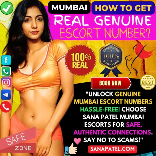 Banner image of How to Get Real Genuine Escort Number in Mumbai?. Text Display-Unlock genuine Mumbai escort numbers hassle-free! Choose Sana Patel Mumbai Escorts for safe, authentic connections. Say no to scams!