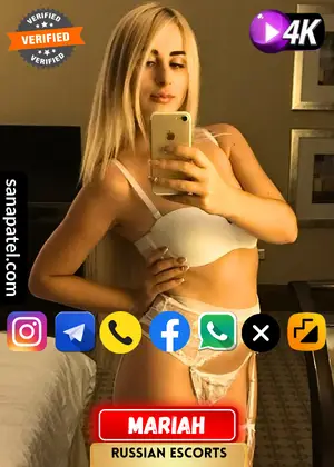 Verified Profile image of Mumbai Russian Escorts Girl Mariah.  Photo taken on 19-March-2024. Book apointment with Mariah via WhatsApp, Instagram, Facebook, Telegram, Twitter. Moj or Call. Also Mariah's Exclusive video is available.