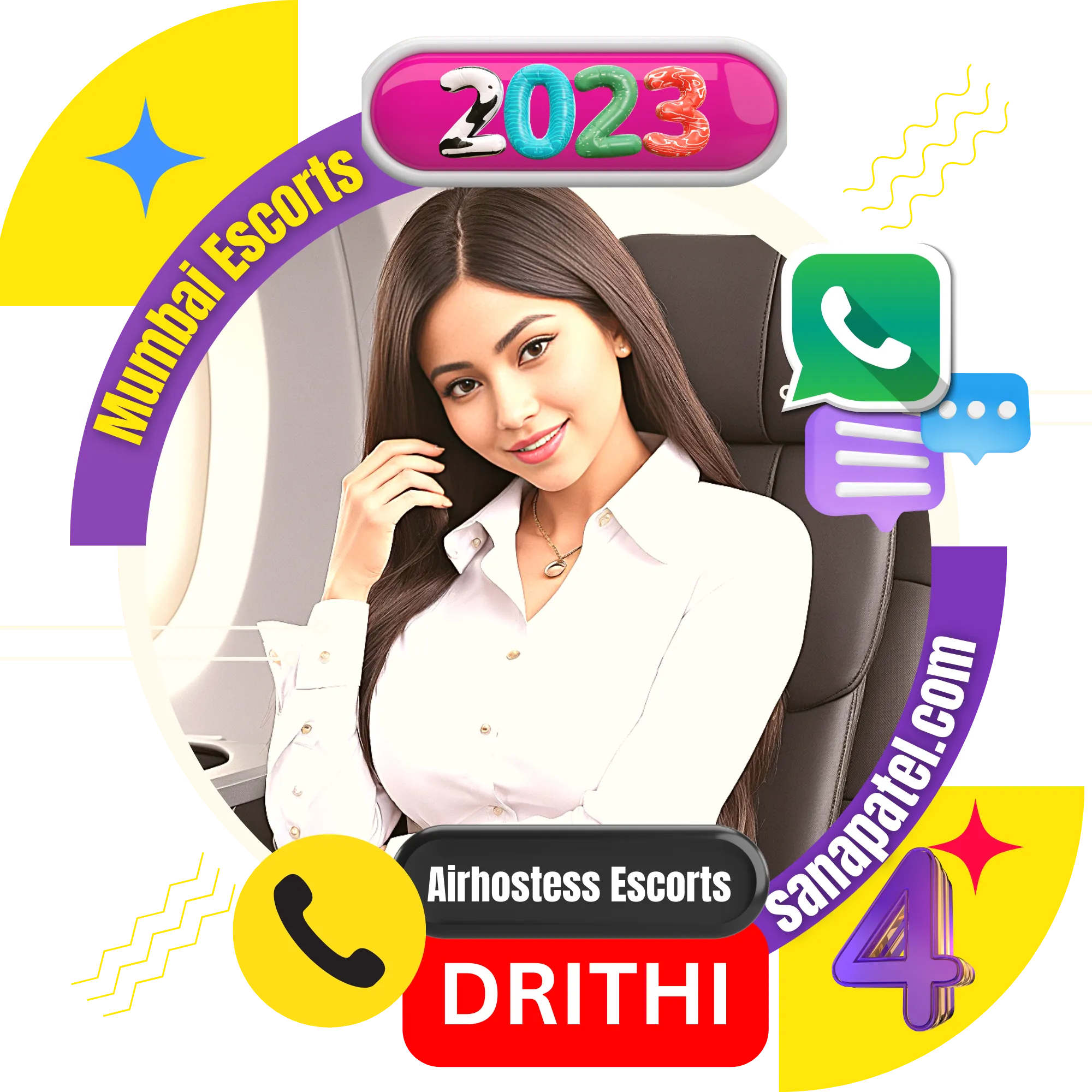 Sana Patel Mumbai Escorts Agency 4th top rated escorts in 2023 - Drithi, Air Hostess Escorts
